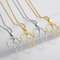 Anniyo Morocco and Eritrea Map Pendant Necklaces Stainless Steel Jewelry #313421