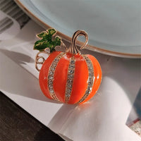 Personality Rhinestone Pumpkin Witch Brooches for Women Creative Enamel Hat Flower Broom Pins Halloween Jewelry Accessories