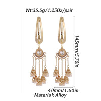New Ethnic Indian Gold Color Crystal Long Tassel Hairpins Geometric Retro Hair Clips Girls Barrettes Slid Clip Fashion Jewelry