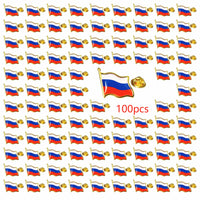 Russia Flag Lapel Pin Enamel Metal, Patriotic Badge Tricolor Souvenir Gift for Men Women | Wholesale 5/10/50/100pcs