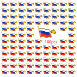 Russia Flag Lapel Pin Enamel Metal, Patriotic Badge Tricolor Souvenir Gift for Men Women | Wholesale 5/10/50/100pcs