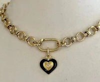 10pcs Stainless Steel Snake Chain Choker Heart Charm Pendant  Spring Lock Clasp Statement Necklace Women Halloween Y2k Jewelry