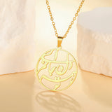 LIKGREAT Iranian Persian Poem Caliography Necklace for Women Men Stainless Steel Farsi Women Life Freedoom Pendant Jewelry Gifts