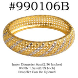 Anniyo 6CM/2.36 Inch Dubai Bangle for Women Girls Wedding Party Ethiopian Bracelet African Arab Jewelry @990006