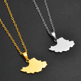 Anniyo 2CM Iran Map Pendant Necklaces Iranian Jewelry Stainless steel Material #327101