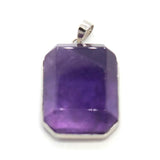 Natural Labradorite Crystal Rectangle Faceted Stone Pendants For Women Amethyst Apatite Gemstone Pendant Man Jewelry No Chain