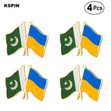 4pcs Pakistan & Ukrain Cross Badge Lapel Pin Badge  Brooch Icons