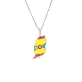 2024 new fashion stainless steel Grenada map necklace for men and women geometric ethnic style collarbone chain anniversary smal