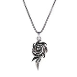 Korean hip hop Necklace female ins Phoenix flame pendant men's fashion personality titanium steel pendant punk disco accessories