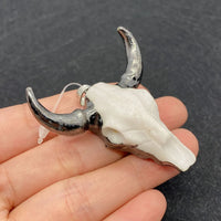 19 Styles Acrylic Cow Pendant Bull Skull Bone Gold Plated Charms for Men's Fashion DIY Jewelry Bull Head Pendant Necklace Gifts