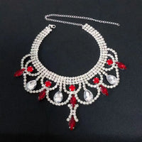 Hot selling luxury rhinestone necklace, European and American fashionable colored crystal necklace, very suitable for parties