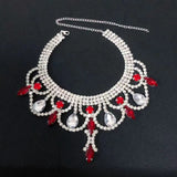 Hot selling luxury rhinestone necklace, European and American fashionable colored crystal necklace, very suitable for parties
