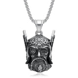 Vintage Design Viking Warrior Bell Pendant Motorcycle Wind Nordic Odin Guardian Bell Necklace Gift Jewelry Accessories Wholesale