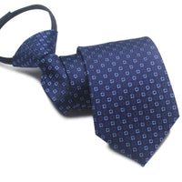 Zipper Ties For Men Women Striped Mens Tie For Business Wedding Skinny Neck Tie Casual Slim Blue deep Light navy blue Necktie