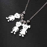 Personalized Boy Girl Necklace Custom Chain Name Mother Father Day Kid Family Gift For Women Men Stainless Steel Pendant Jewelry