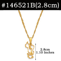 Anniyo Small Mayotte Pendant Necklaces for Women Girls Mamoudzou Mahore Jewelry #146521