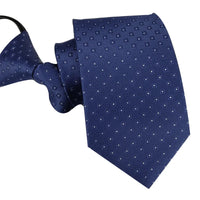 Zipper Ties For Men Women Striped Mens Tie For Business Wedding Skinny Neck Tie Casual Slim Blue deep Light navy blue Necktie