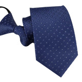 Zipper Ties For Men Women Striped Mens Tie For Business Wedding Skinny Neck Tie Casual Slim Blue deep Light navy blue Necktie