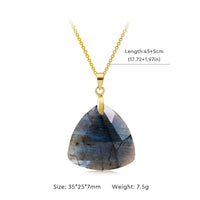 Fashion Natural Labradorite Necklace Pendant Triangle Round Teardrop and Other Ladies Friendship Mother Gift Necklace Jewelry