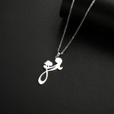 2024 New fashion Mom and Two Kids pendant necklace temperament everything with stainless steel collarbone chain accessories acce
