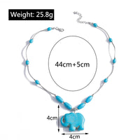 Ethnic Antique Silver Color Moon Choker Necklaces for Women Boho Turquoise Necklace Girls Party Jewelry Gifts