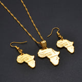 Anniyo Africa Map Jewelry Sets Pendant Necklaces Earrings For Women Egypt Ethiopian Nigeria Sudan Congo  #002306S