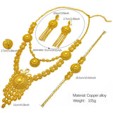 ANIID New Indian 24K Gold Color Long Necklace Set Nigerian Party Bridal Wedding Ethiopian Luxury Dubai Jewelry Wholesale Gifts
