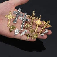 PU Leather Keychain Saint Christopher Charm Pendant Men Antique Bronze Plated Hook Keychain Car Keychain
