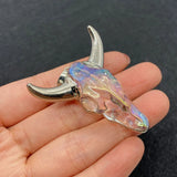 19 Styles Acrylic Cow Pendant Bull Skull Bone Gold Plated Charms for Men's Fashion DIY Jewelry Bull Head Pendant Necklace Gifts