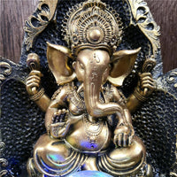 Lucky Ganesha Statue Elephant Hindu God of Success Resin India Idol Desktop Water Fountain Perfect Gifts for Wedding and Diwali