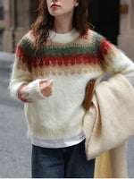 Christmas Red Sweater 2025 Autumn and Winter New Lazy Wind Thick Retro Design Knitted Pullover Winter Clothes Women