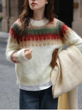 Christmas Red Sweater 2025 Autumn and Winter New Lazy Wind Thick Retro Design Knitted Pullover Winter Clothes Women