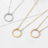 e-Manco Minimalist Choker Necklace Simple Stainless Steel Necklace for Women Round Circle Pendant Necklace 9MM/11MM/15MM/20MM