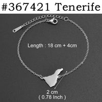 Anniyo 18CM+4CM Spain Tenerife Lanzarote Palma Gomera Fuerteventura El Hierro Map Bracelets for Women Jewelry Bangle #367421