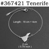 Anniyo 18CM+4CM Spain Tenerife Lanzarote Palma Gomera Fuerteventura El Hierro Map Bracelets for Women Jewelry Bangle #367421