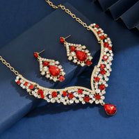 Ladies' fashionable design necklace earrings jewelry set suitable for daily wear, wedding parties, holiday gifts