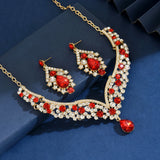 Ladies' fashionable design necklace earrings jewelry set suitable for daily wear, wedding parties, holiday gifts