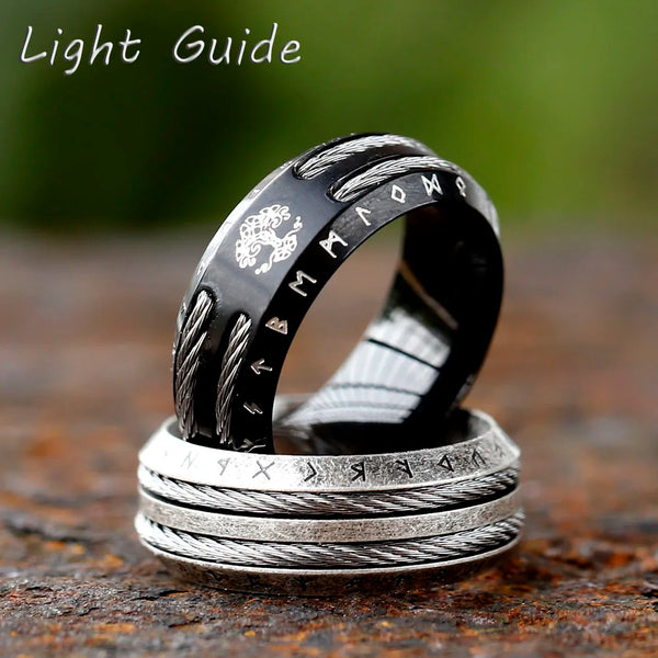2024 NEW Men's 316L stainless-steel rings retro Odin Viking rune for teen RING Amulet fashion Jewelry Gift Valentine's day Gift