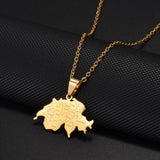 Anniyo Switzerland Map and Cities Pendant Necklaces for Women,Suisse Svizzera Svizra Schweizerische Swiss Maps Jewelry #513762