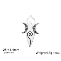 1pc Triple Moon Goddess Charms Stainless Steel Amulet Pendants Pray For You DIY Your Own Jewerly Wholesale Available