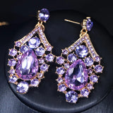 Sparkling Luxurious Women Earrings Necklace Set Water Drop Rhinestones Crystal Adjustable Jewelry Set for Wedding Bride