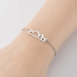2024 new fashion stainless steel hollow snow mountain mountain pendant necklace temperament with lovely collarbone chain accesso