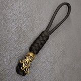 Vintage Hand-knitted Lanyard Keychain Biker helmet Pendant Paracord Rope weave Accessories Bag Hanging Handmade Car Keyring