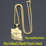 Fashionable stainless steel Mazda Map pendant necklace, versatile and personalized collarbone chain for both men and women