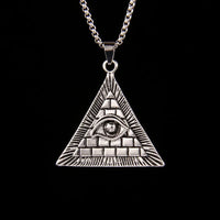 European and American fashion personality versatile pyramid wisdom eye necklace for men and women, simple street accessories