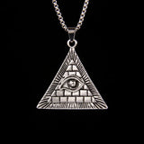 European and American fashion personality versatile pyramid wisdom eye necklace for men and women, simple street accessories