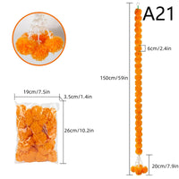 1Pc Indian Style Marigold Flower Garland With Flowers For Day Of The Dead Diwali Home DIY Craft Party Halloween Party Decor