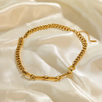 GANPUP 316l Stainless Steel Metal Heavy Thick Chain Necklace Charm Fashion Neck Chain Waterproof Gold Color Jewelry For Women