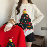 Red Christmas Pullover Sweater For Women In Autumn And Winter 2025 Women's Casual Versatile O Neck Knitted Sweater New Casual
