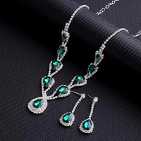 Ladies' Fashion Design Water Drop Series Set Necklace Earrings Jewelry Set Suitable for Wedding, Party, Festival Gifts